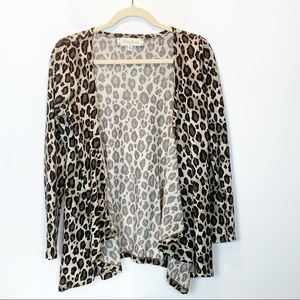 Criss Cross Leopard Print Cardigan